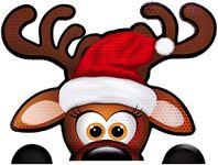 Bigtime Signs Jumbo Reflective Magnetic Santa's Helper Reindeer Face Car Decorations Kit | Funny Holiday Automotive Magnet (Reindeer)