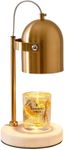 Hearth & Stone Candle Warmer Lamp - Marble Base with Gold Metal Body - Dimmable Switch - Candle Melter for Scented Candles