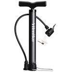 High Pressure Bike Floor Pump, Portable Bicycle Pump, Bicycle Air Pump 120PSI with Presta &Schrader Valves, Bike Pump with Ball Pump Needle, inflatable toys Nozzles for Bike Basketball