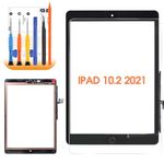 for iPad 9th(Gen) Screen Replacement Touch Screen for iPad 2021 10.2 for iPad 9 Digitizer Replacement A2604 A2605 A2603 A2602 Screen Glass Panel Sensor Black (with Home Button)