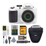 Kodak PIXPRO AZ401 40x Astro Zoom Digital Camera (White) Bundle with Holster Case, Rechargeable Batteries, Memory Card, and Digital Reader USB (5 Items)