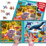 Magnetic Puzzles For 3 4 Year Olds - 48 Pieces Travel Puzzle Games For Kids by QUOKKA - Ocean Car & Plane Activities For Kids - Toys For Long Journeys 4 5 6 yo Boys & Girls