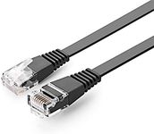 Enterest Black Ultra Slim Flat Profile RJ45 Cat 6 Flat Ethernet Cables with High-Speed for Computers/Modem/Smart Televisions/Router/LAN/Printer/MAC/Laptop/Playstation 3/4/Xbox (32.8 Feet)