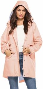 Woman Raincoat Waterproof Long Windbreaker Female Pink M