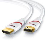 CSL - 8k / 4k HDMI Cable 2.1/2.0 5m - 8K @ 60Hz - 4K @ 120Hz - 48 Gbit/s - 3D - Ultra High Speed with Ethernet - TV Blu-ray PS5 Xbox Series X Switch - white - 5 metres