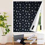 wordmouk Blackout Blind, 300×145cm Portable Blackout Blinds Stick on Window No Drill Blinds Temporary Blackout Shades with Ruler 20 Hook and Loop and 30 Adhesive Tapes for Bedroom Nursery Loft Roof