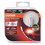 OSRAM NIGHT BREAKER SILVER H11, +100% more brightness, halogen headlamp, 64211NBS-HCB, 12V, passenger car, duo box (2 lamps)