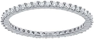 La Joya 1/2 CT TW Certified Lab Created Full Diamond Eternity Bands for Women - Rose Gold Plated 925 Sterling Silver Wedding, Anniversary, Promise And Stackable Rings - Women's Ring Size 10