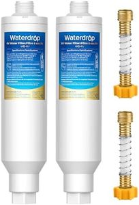 Waterdrop RV Water Filter, NSF Certified, Reduces Chlorine, Bad Taste, Odor, 2 Pack, Flexible Hose Protector