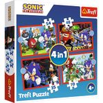 Trefl The Hedgehog, The Adventures 1, 35 to 70 Colourful Puzzles with Sonic Game Characters, Different Difficulty Levels, for Children from 4 Years, 34625, Multicoloured