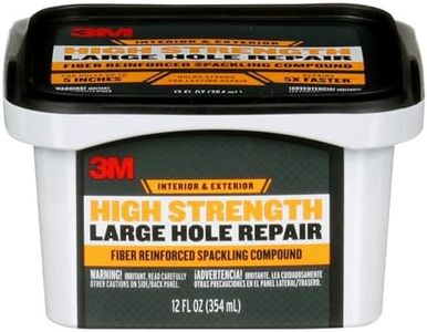 3M High Strength Fiber Reinforced Spackling Compound, 12 oz., Ideal for Large Hole Repair Cracks and Damaged Surfaces in Drywall, Plaster, Stucco, Concrete & Wood, for Easy Wall Repair (LHR-12-PC-12)