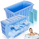 PChero 2Pack Large Silicone Ice Block Molds-12lbs with 33 PCS Round Ice Balls Cube Tray, Reusable Big Ice Bricks Maker Molds for Ice Bath Tub Coolers Cold Plunge Water Chiller Accessories