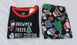 PJ Place Unisex Kid's Christmas Graphic Print Pajama Set DS1 Black Size 16 NWT