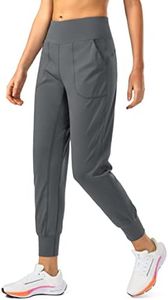 Soothfeel Women's Joggers with Zipper Pockets High Waisted Athletic Workout Yoga Pants Joggers for Women Tall (Dark Grey, M)