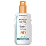 Garnier Ambre Solaire Invisible Protect Refresh Spray SPF50, Invisible Finish Transparent Sun Cream Spray, High Sun Protection Factor 50 SPF, 200ml (Packaging may vary)