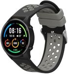 kwmobile Strap Compatible with Xiaomi Mi Watch Color Sport / S1 Active Strap - Replacement Silicone Watch Band - Black/Grey