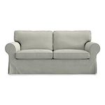 TLYESD Ektorp Loveseat Sofa Cover Replacement for IKEA Ektorp 2 Seater Sofa Slipcover, Ektorp Loveseat Couch Cover Only(Sand Grey