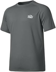 WILLIT Men's UPF 50+ Sun Protection Shirt Rashguard Swim Shirt Short Sleeve SPF Quick Dry Fishing Shirt Deep Gray M