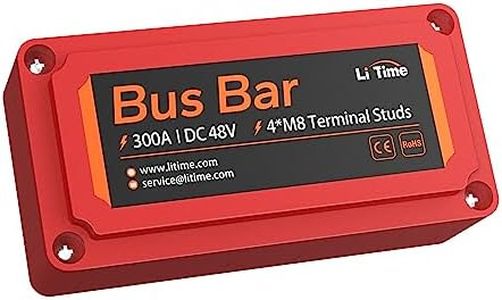 Litime 300A Bus Bar (Red) 4*M8 Terminal Posts for LiFePO4 Batteries High Voltage and Current Suitable for Automotive, Marine, and Solar Applications and Electrical System