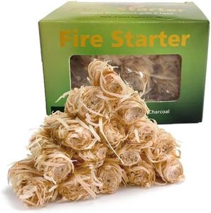 BEANPRECOY 50pcs Wood Wool Roll Wood Fire Starters Fire Lighters Firelighters for Wood Burners,Natural Wooden Firelighters Charcoal Starters Convenient Fire Lighter Fire Lighter Firelighters for Home