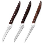 Plys Paring Knife Set of 3 Pieces 3.4 Inch Stainless Steel,Ultra Sharp Kitchen Knives for Fruit and Vegetable,Ergonomic Wooden Handle