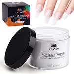 120g/4.23oz Clear Acrylic Powder, EBANKU Acrylic Powder Large Capacity Professional Acrylic Nail Powder for Nail Acrylic Extension, Nail Carving, Long-Lasting, No Nail Lamp Needed