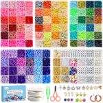 Dazhqp 20000 Clay Beads Bracelet Making Kit, 96 Colors 5 Boxes Flat Polymer Clay Heishi Beads Set for Jewellery Necklace Making, Crafts Gifts for Teen Girls Adults