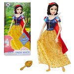 Disney Store Official Snow White Classic Doll for Kids, Snow White and the Seven Dwarfs, 29cm/11”, Includes Brush with Moulded Details, Fully Posable Toy in Glittery Dress - Suitable for Ages 3+