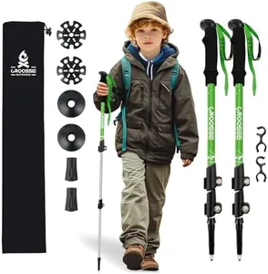 Lightweight Collapsible Kids Hiking Poles - Retractable Kids Hiking Stick, Telescoping Aluminum Trekking Poles 2 Pack, Adjustable Kid Ski Poles by Croosseoutdoors