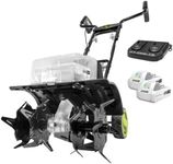 Sun Joe 24V-X2-TLR14 48-Volt iON+ Cordless Garden Tiller/Cultivator Kit | W/ 2 x 2.0-Ah Batteries and Charger