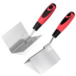 SUMED Drywall Corner Tool 2 PC,SUMED 4-1/2'' Inside & Outside Stainless Steel Corner Trowel with Soft Grip Handle for Concrete Plastering Bricklaying Corner Finishing Work