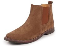 FAUSTO FST 3941 Light BROWN-43 Men's Light Brown Suede Leather Slip On Chelsea Boots (9 UK)