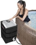 Okcool Hot Tub Spa Heater Pump Cover with Transparent PVC Top Window, Waterproof Inflatable Hot Tub Pump Cover, Suitable for Most Hot Tub Spa Heater Pump on Market (Black,Square)