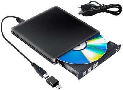 PAPOIYA Blu Ray - Unidad de DVD externa 3D, USB 3.0, grabadora de disco Bluray, grabadora delgada BD, CD, DVD, RW, ROM, para PC, Mac, Windows 7, 8, 10, XP, Linxus