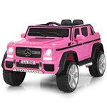 Costzon Ride on Car, Licensed Mercedes-Benz Maybach G650S, 12V Battery Powered Toy w/ 2 Motors, 2.4G Remote Control, 3 Speeds, Lights, Horn, Music, Truck, Electric Vehicle for Kids (Pink)