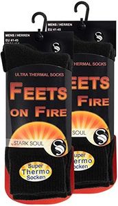STARK SOUL FEETS on FIRE - 2 Paar Herren Ultra Thermo Socken, Warme Winter Socken, Schwarz, Gr. 41-45