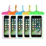 4 LEAF Waterproof Phone Pouch Glow in The Dark Universal Waterproof Phone Case Dry Bags Luminous Frame Large Size Compatible with iPhone 11 Pro Max XR 8 Plus Samsung Galaxy Google Pixel LG HTC Nexus