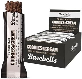 Barebells Protein Bars Cookies & Cream - 12 Count, 1.94 oz Bars - Protein Snacks with 20g of High Protein - Chocolate Protein Bar with 1g of Total Sugars - On The Go Protein Snack & Breakfast Bars