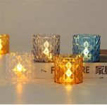 CraftVatika Set of 4 Tealight Candles Holder for Diwali Decoration Items, Decorative Tealight, Gift, Christmas Decoration, Decorative Candles for Home, Diwali Decor, Festive Wedding décor