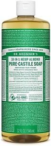 Dr. Bronner’s Pure Castile Liquid Soap 946ml, Original Formula, Versatile 18in1 Uses, Organic Castile Liquid Soap Gentle & Ideal for Body, Face, Hair, Dishes, Laundry & Pets, Non-GMO - Almond