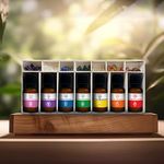 AuraDecor 7 Chakra Essential Oils with 7 Chakras Gem Stones (Sahasrara, Ajna, Vishuddha, Anahata, Manipura, Svadhistana & Muladhara) in a Gift Pack (Pack of 7, 7 Chakra Essential oil)