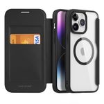 DUX DUCIS for iPhone 15 Pro Max Flip Case, Compatible with Magsafe, PC + TPU Leather Magnetic Phone Case - Black