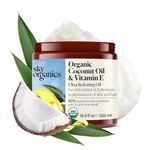 Sky Organics Organic Coconut Oil & Vitamin E (16.9 fl oz) - Cold-Pressed Coconut Oil for Skin & Hair Moisturizer - Organic Coconut Body Oil & Hair Oil, Ultra-Hydrating, Natural, Vegan & Cruelty-Free