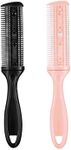 2PCS Razor Comb With Blades Razor Trimmer DIY Double Sides Hair Thinning Comb, 6.89 In– Easy Hair Styling & Texturizing Tool