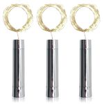 Xcellent Global 15 LED Wine Bottle Lights with Cork,Starry Copper Wire String Lights 30 inch for Party DIY Decor Warm White LD138x3