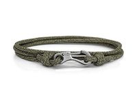 Forest Green & Silver Carabiner Climbing Bracelet, Made from Stainless Steel and Paracord, Adjustable, Handmade in The UK