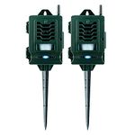 Pestbye® Ultrasonic Smart Link Cat Repellent System - Battery Powered Motion Activated & Waterproof - The Ultimate in Cat Repellers with Ground Stake - Set of 2