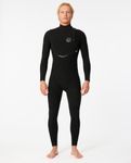 RIP CURL Mens Flashbomb 5/3mm Zip Free Wetsuit - Black - Easy Stretch Lightweight Flash Lining