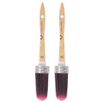 Colorantic | Best Chalk and Milk Paint Brushes Set and kit for Furniture and Crafts | Soft Round Brush DIY Small Medium (Bundle of 2 Oval Purple Chalk Style Paint Brush #6)