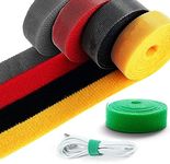 SHIVANSH TECHNOLOGY Reusable Adjustable Cable Cord Management Hook & Loop Cable Ties Straps, Fastening Cable Ties, Cord Organizer (Cable Straps (8 Rolls Of 1m), Assorted Multicolor)